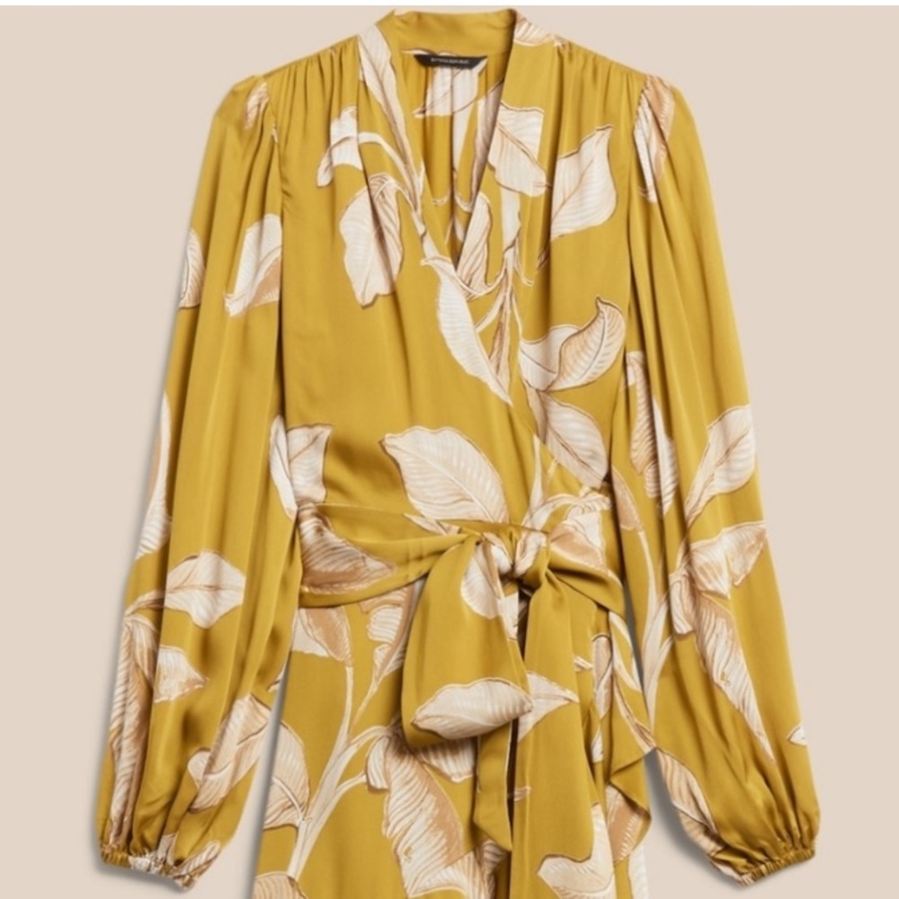 SEEKING Banana Republic Long Sleeve Maxi Wrap Dress XXL (NOT FOR SALE) - Picture 7 of 8